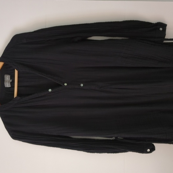 Michael Stars Gauzy Crepe Boho Beachy Minimalist Midi Dress Waist Sash& Pockets - Picture 1 of 10